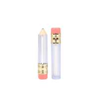 empty clear lip  plastic lip gloss tube with brush cosmetic packaging