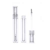 jinze ready stock goods square transparent 4.5ml lip gloss tube container with silicone brush